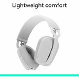 Logitech Zone Vibe 100 Wireless Over Ear Headphones, Noise Canceling Microphone, Advanced Multipoint Bluetooth Headset, Off-white — 981-001257