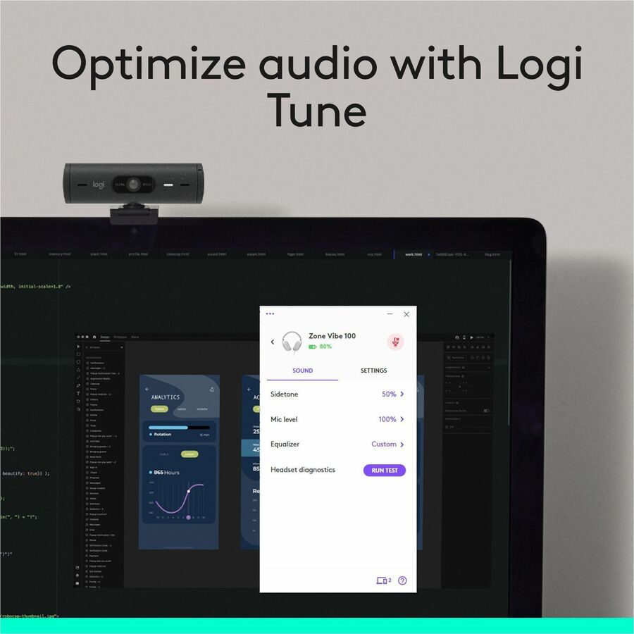 Logitech Zone Vibe 100 Wireless Over Ear Headphones, Noise Canceling Microphone, Advanced Multipoint Bluetooth Headset, Off-white — 981-001257