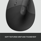 Logitech Lift for Business Left, Vertical Ergonomic Mouse - Left-handed, Wireless, Bluetooth or Secured Logi Bolt USB, Quiet clicks, Graphite — 910-006492