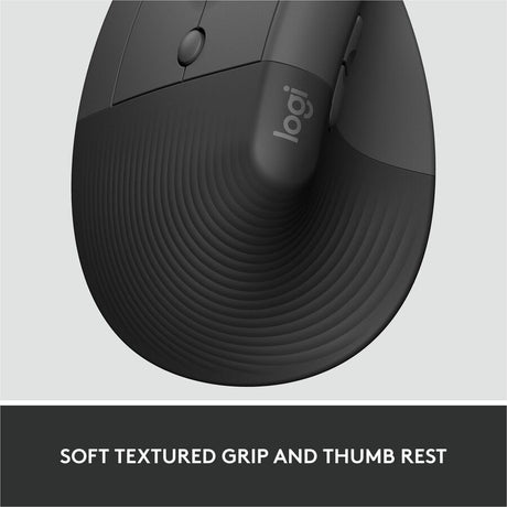 Logitech Lift for Business Left, Vertical Ergonomic Mouse - Left-handed, Wireless, Bluetooth or Secured Logi Bolt USB, Quiet clicks, Graphite — 910-006492