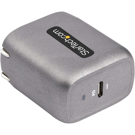StarTech.com 30W USB-C Wall Charger, Portable GaN Charger w/ USB Power Delivery Fast Charging, USB-IF Certified, 6ft Cable, USB-C Charger — WCH1C30