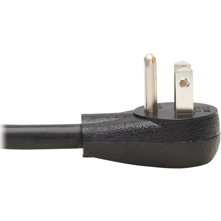 Eaton Tripp Lite Series Extension Cord Y Splitter, Right-Angle NEMA 5-15P to 2x NEMA 5-15R - Heavy Duty, 15A, 120V, 14 AWG, 1 ft. (0.3 m), Black — P024-001-15D-2