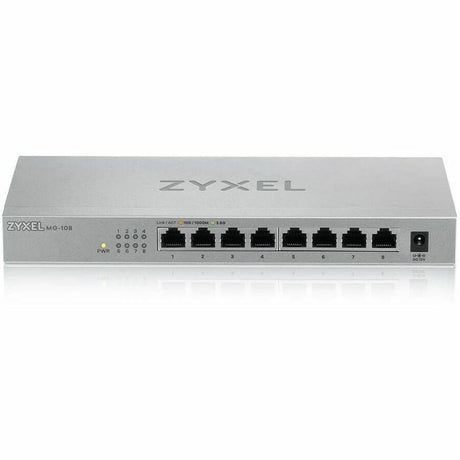 Zyxel 8-Port 2.5GbB MultiGig Ethernet Unmanaged Switch | 8 x 100/1G/2.5G Mbps Ports | Plug & Play | Metal Housing | Desktop or Wall-Mount | Ethernet Splitter | Lifetime Warranty | MG-108 — MG108