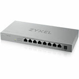 Zyxel 8-Port 2.5GbB MultiGig Ethernet Unmanaged Switch | 8 x 100/1G/2.5G Mbps Ports | Plug & Play | Metal Housing | Desktop or Wall-Mount | Ethernet Splitter | Lifetime Warranty | MG-108 — MG108