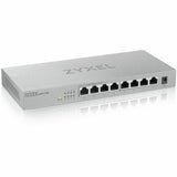Zyxel 8-Port 2.5GbB MultiGig Ethernet Unmanaged Switch | 8 x 100/1G/2.5G Mbps Ports | Plug & Play | Metal Housing | Desktop or Wall-Mount | Ethernet Splitter | Lifetime Warranty | MG-108 — MG108