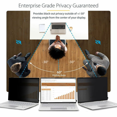 StarTech.com 14-inch 16:9 Flip-Over Privacy Screen w/Touch, Anti-Glare Privacy Filter, Laptop Monitor Screen Protector, Blue Light Filter — 14LT-PRIVACY-SCREEN