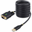 StarTech.com 10ft (3m) USB to Serial Adapter Cable, COM Retention, FTDI, DB9 RS232, Interchangeable DB9 Screws/Nuts, Windows/macOS/Linux — 1P10FFC-USB-SERIAL