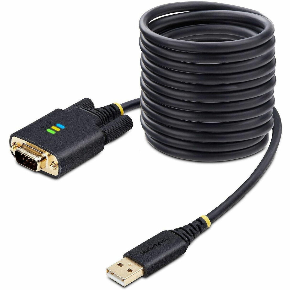 StarTech.com 10ft (3m) USB to Serial Adapter Cable, COM Retention, FTDI, DB9 RS232, Interchangeable DB9 Screws/Nuts, Windows/macOS/Linux — 1P10FFC-USB-SERIAL