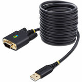 StarTech.com 10ft (3m) USB to Serial Adapter Cable, COM Retention, FTDI, DB9 RS232, Interchangeable DB9 Screws/Nuts, Windows/macOS/Linux — 1P10FFC-USB-SERIAL