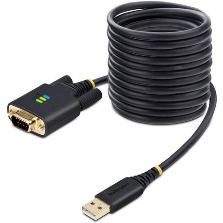 StarTech.com 10ft (3m) USB to Serial Adapter Cable, COM Retention, FTDI, DB9 RS232, Interchangeable DB9 Screws/Nuts, Windows/macOS/Linux — 1P10FFC-USB-SERIAL