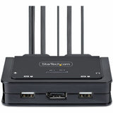 StarTech.com 2-Port USB-C Cable KVM Switch, 4K 60Hz DisplayPort Output, Compact KVM with 4ft/1.2m Integrated Host Cables, Bus Powered — C2-D46-UC2-CBL-KVM