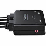StarTech.com 2-Port USB-C Cable KVM Switch, 4K 60Hz DisplayPort Output, Compact KVM with 4ft/1.2m Integrated Host Cables, Bus Powered — C2-D46-UC2-CBL-KVM