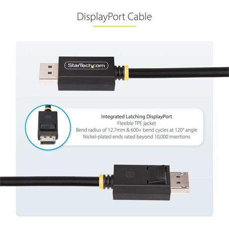 StarTech.com 6ft DisplayPort 2.1 Cable, VESA Certified DP40 DisplayPort Cable w/UHBR10/HDR/DSC 1.2a/HDCP 2.2, 8K 60Hz, DP 2.1 Cord — DP21-6F-DP40-CABLE