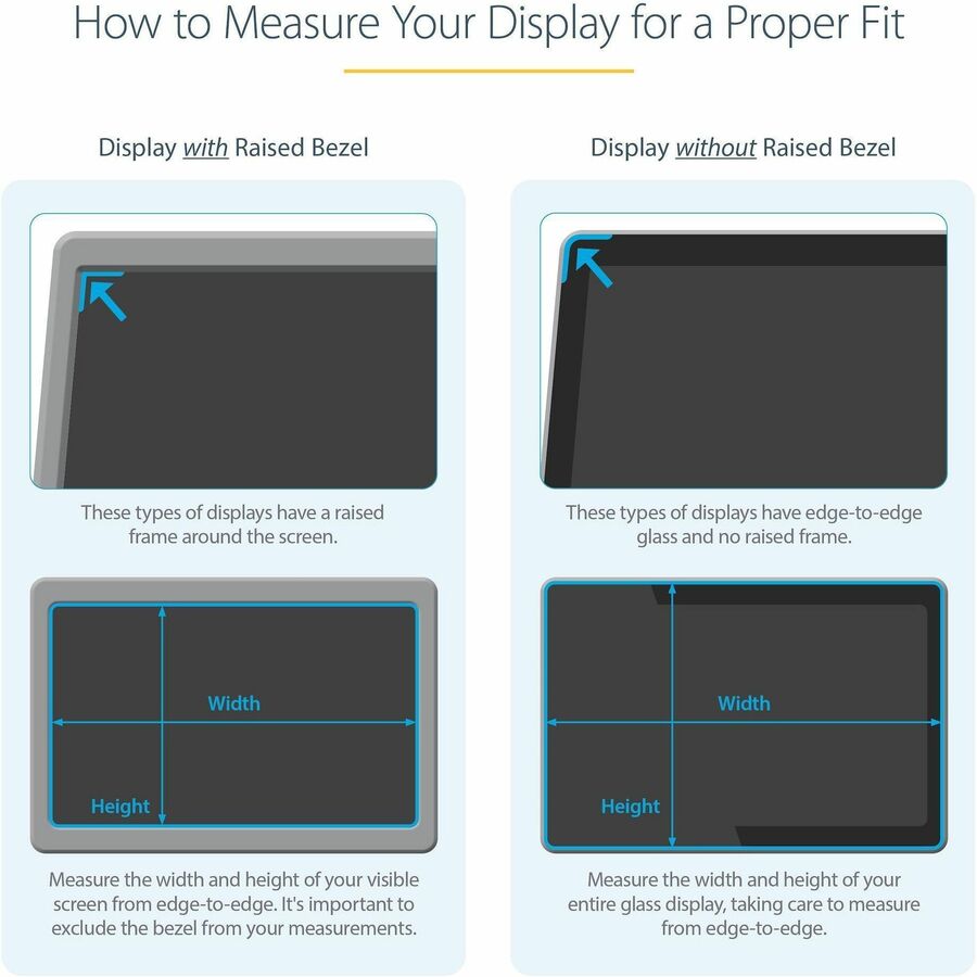 StarTech.com 23.6-inch 16:9 Computer Monitor Privacy Filter, Anti-Glare Privacy Screen w/51% Blue Light Reduction, +/- 30 deg. View Angle — 23669-PRIVACY-SCREEN