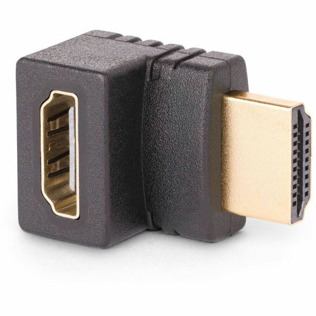 StarTech.com Down Angle HDMI 2.0 Adapter, Male to Female, Vertical 90-Degree Angled HDMI Port Saver, 4K 60Hz, High Speed HDMI Connector Extension — HDMI2HDMIMFDN