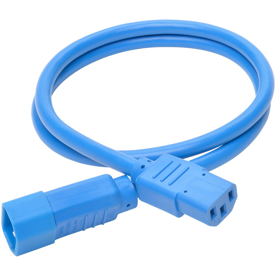 Eaton Tripp Lite Series Heavy-Duty PDU Power Cord, C13 to C14 - 15A, 250V, 14 AWG, 3 ft. (0.91 m), Blue — P005-003-ABL