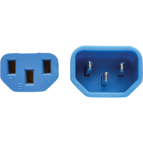 Eaton Tripp Lite Series Heavy-Duty PDU Power Cord, C13 to C14 - 15A, 250V, 14 AWG, 3 ft. (0.91 m), Blue — P005-003-ABL