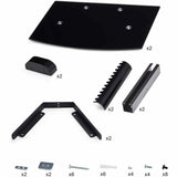StarTech.com Dual Floating Wall-Mounted AV Shelves, Adjustable Height Shelf For Under TV A/V Equipment, Black Tempered Glass Shelves — 2B-WALL-MOUNT-SHELF