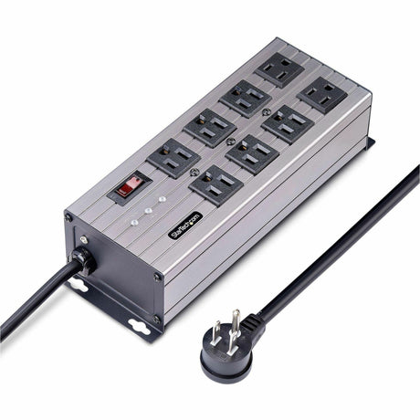 StarTech.com 8-Outlet Industrial Power Strip 125V/15A, EMI/RFI Isolation, Surge Protection, Mountable PDU, 12ft NEMA 5-15P Cord, UL Listed — 8N515S12-POWER-STRIP