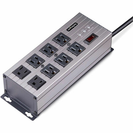 StarTech.com 8-Outlet Industrial Power Strip 125V/15A, EMI/RFI Isolation, Surge Protection, Mountable PDU, 12ft NEMA 5-15P Cord, UL Listed — 8N515S12-POWER-STRIP