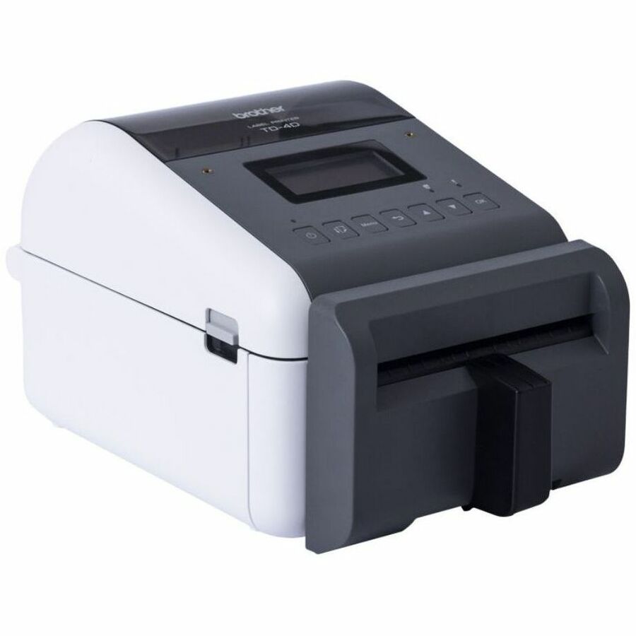Brother TD-4550DNWBFC Desktop Direct Thermal Printer - Monochrome - Label Print - Fast Ethernet - USB - USB Host - Serial - Bluetooth 4.2 - IEEE 802.11a/b/g/n Wireless LAN - With Cutter — TD4550DNWBFC