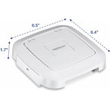TRENDnet AC1200 Dual Band PoE Indoor Access Point, MU-MIMO, 867 Mbps WiFi AC, 300 Mbps WiFi N Bands, Client Bridge, Repeater Modes, Gigabit PoE LAN Port, Captive Portal For Hotspot, White, TEW-821DAP