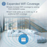 TRENDnet AC1200 WiFi EasyMesh Kit, Includes 2 x AC1200 WiFi Mesh Nodes, App-Based Setup Utility, Seamless WiFi Roaming, Beamforming, Supports 2.4GHz and 5GHz Devices, TEW-832MDR2K, White — TEW-832MDR2K