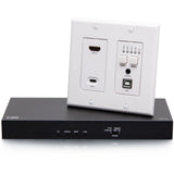 C2G HDBaseT HDMI Extender + USB C, Aux, and USB B to USB over Cat - Wall Plate Transmitter to Receiver Box - 4K 60Hz — C2G31011