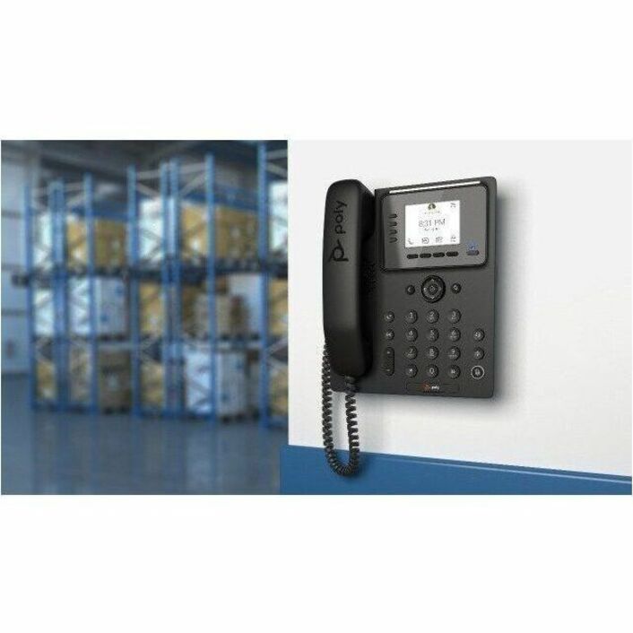 Poly CCX 350 IP Phone - Corded - Corded - Desktop, Wall Mountable - Black — 8F3G3AA#ABA