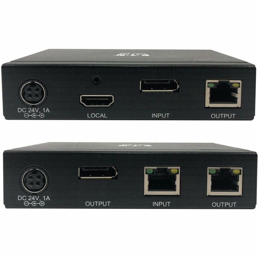 Eaton Tripp Lite Series DisplayPort over Cat6 Extender Kit, Transmitter and Receiver with Repeater, 4K 60 Hz, 4:4:4, Power over Cable, 230 ft. (70 m), TAA — B127A-111-BDTDA