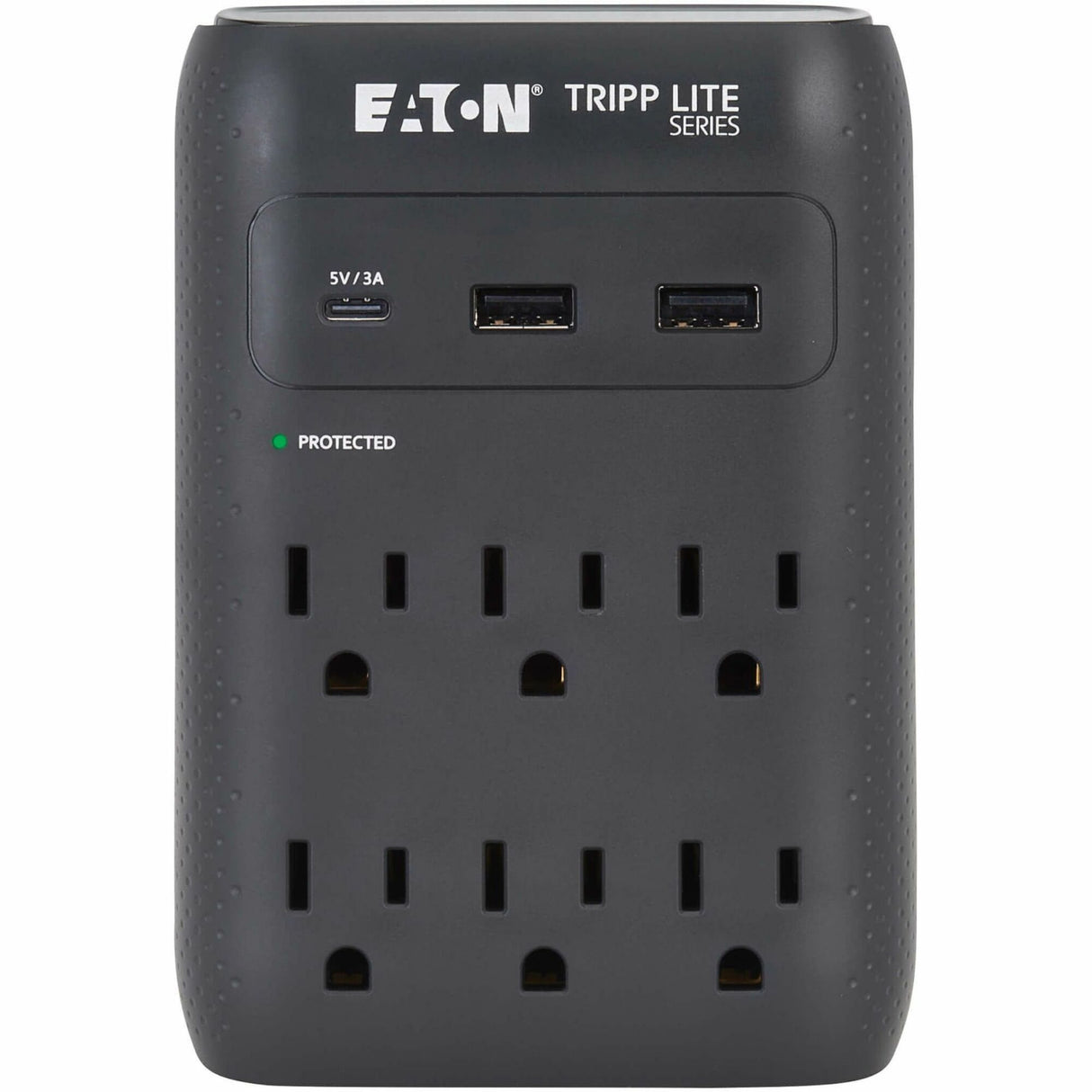 Eaton Tripp Lite Series Protect It! 6-Outlet Surge Protector - 5-15R Outlets, USB-C and USB-A Ports, 5-15P Direct Plug-In, 1080 Joules, Black — SK60CB