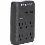 Eaton Tripp Lite Series Protect It! 6-Outlet Surge Protector - 5-15R Outlets, USB-C and USB-A Ports, 5-15P Direct Plug-In, 1080 Joules, Black — SK60CB