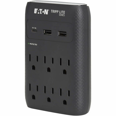 Eaton Tripp Lite Series Protect It! 6-Outlet Surge Protector - 5-15R Outlets, USB-C and USB-A Ports, 5-15P Direct Plug-In, 1080 Joules, Black — SK60CB