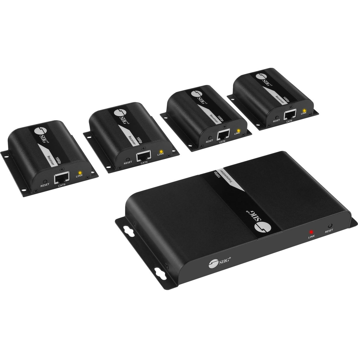 SIIG 4 Port HDMI Splitter over Cat6 Extender with IR - 40m — CE-H23U11-S1