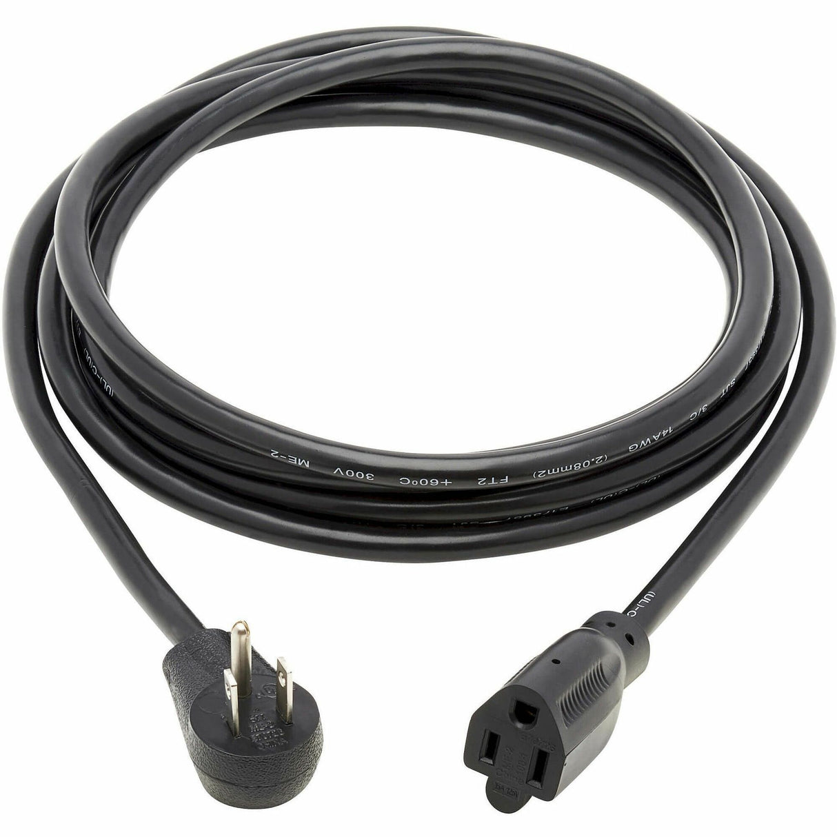 Eaton Tripp Lite Series Power Extension Cord, Right-Angle NEMA 5-15P to NEMA 5-15R - Heavy-Duty, 15A, 120V, 14 AWG, 10 ft. (3.05 m), Black — P024-010-15D