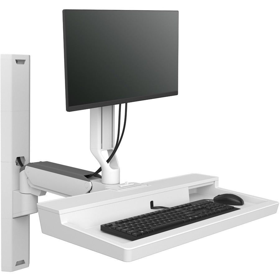 Ergotron CareFit Wall Mount for Keyboard, Monitor, Mount Extension, LCD Display - White — 45-618-251