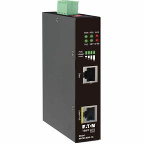 Eaton Tripp Lite Series Industrial Gigabit Ethernet PoE injector, 90W PoE++, 802.3bt, Midspan, -40? to +75?, IP30 housing, Dual 24-57VDC, DIN rail, 1 Port, TAA — NPOEI-90W-1G