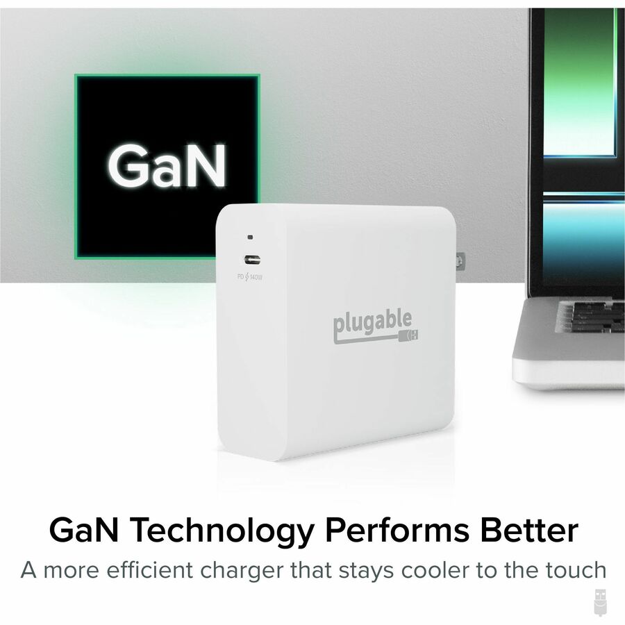 Plugable 140W USB C Charger, GaN Wall Charger for Laptop, PD 3.1 Power Adapter — PS-EPR-140C1