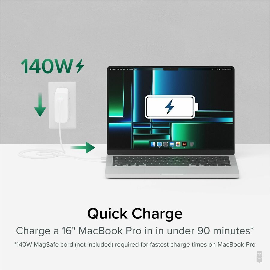 Plugable 140W USB C Charger, GaN Wall Charger for Laptop, PD 3.1 Power Adapter — PS-EPR-140C1