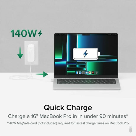 Plugable 140W USB C Charger, GaN Wall Charger for Laptop, PD 3.1 Power Adapter — PS-EPR-140C1