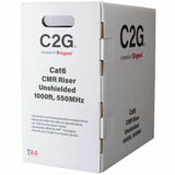 C2G 1000ft (304.8m) TAA-Compliant Cat6 Unshielded (UTP) Ethernet Cable with Solid Conductors-Riser CMR-Rated - Green — C2G56035
