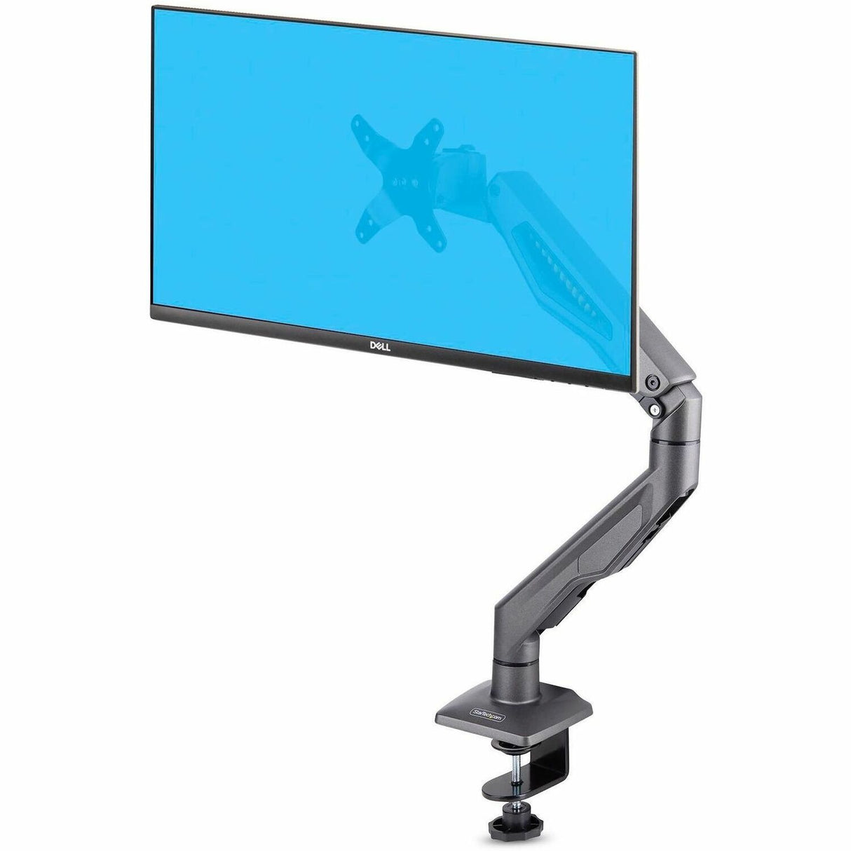 StarTech.com Desk Mount Monitor Arm, Up To 32" Display, Max 22lb/10kg, VESA, C-Clamp, Fully Articulating, Mechanical Spring, TAA-Compliant — H1M1AG2-MONITOR-ARM