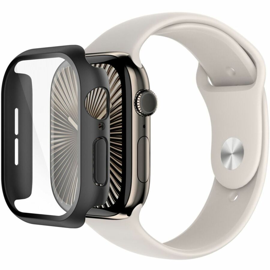 Belkin TemperedCurve 2-in-1 Screen Protector for Apple Watch Series 10 (46mm/black) Black — OWA003fqBK