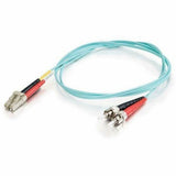C2G 9.8ft (3m) LC-ST 10Gb 50/125 OM3 Duplex Multimode PVC Fiber Optic Cable - Aqua — 36123