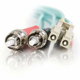 C2G 9.8ft (3m) LC-ST 10Gb 50/125 OM3 Duplex Multimode PVC Fiber Optic Cable - Aqua — 36123