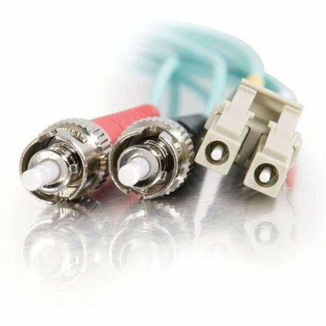 C2G 9.8ft (3m) LC-ST 10Gb 50/125 OM3 Duplex Multimode PVC Fiber Optic Cable - Aqua — 36123