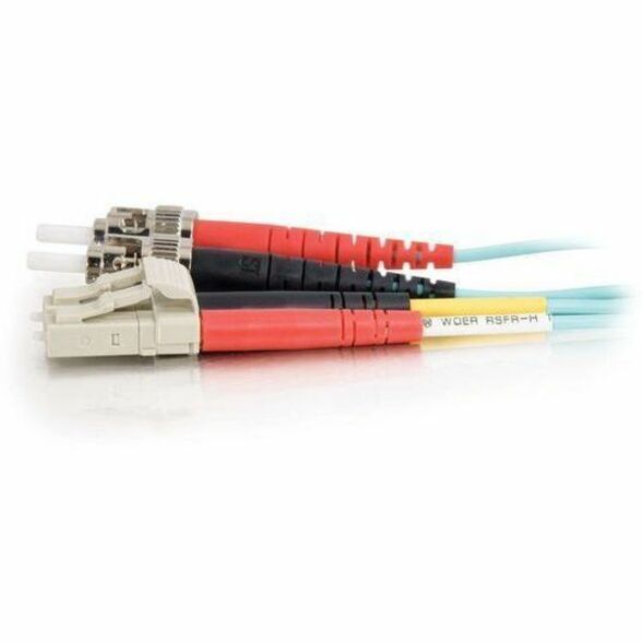 C2G 9.8ft (3m) LC-ST 10Gb 50/125 OM3 Duplex Multimode PVC Fiber Optic Cable - Aqua — 36123