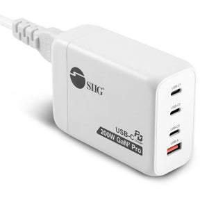 SIIG 200W GaN PD Combo Charger - 3C1A — AC-PW1V11-S1