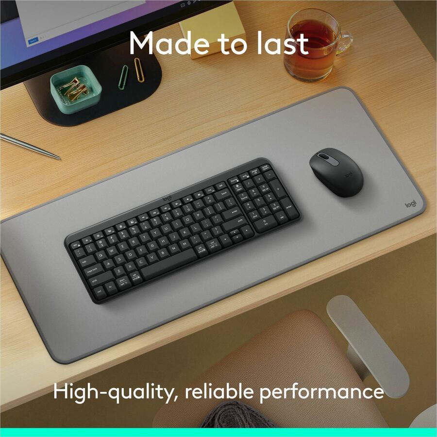 Logitech MK250 Bluetooth Wireless Mouse and Keyboard Combo: Fast & Easy Connectivity, Compact Wireless Keyboard, Ambidextrous Mouse (Graphite) — 920-013512