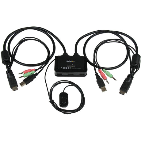 StarTech.com 2 Port USB HDMI Cable KVM Switch with Audio and Remote Switch? USB Powered — SV211HDUA